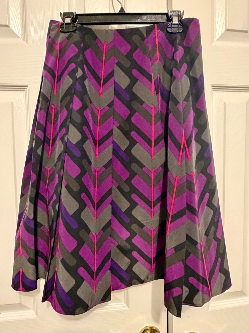 Liz Claiborne Purple & Gray Geometric Circle Skirt